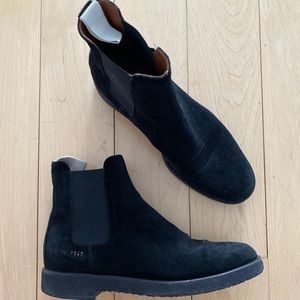 Woman by common projects suede black boots 36